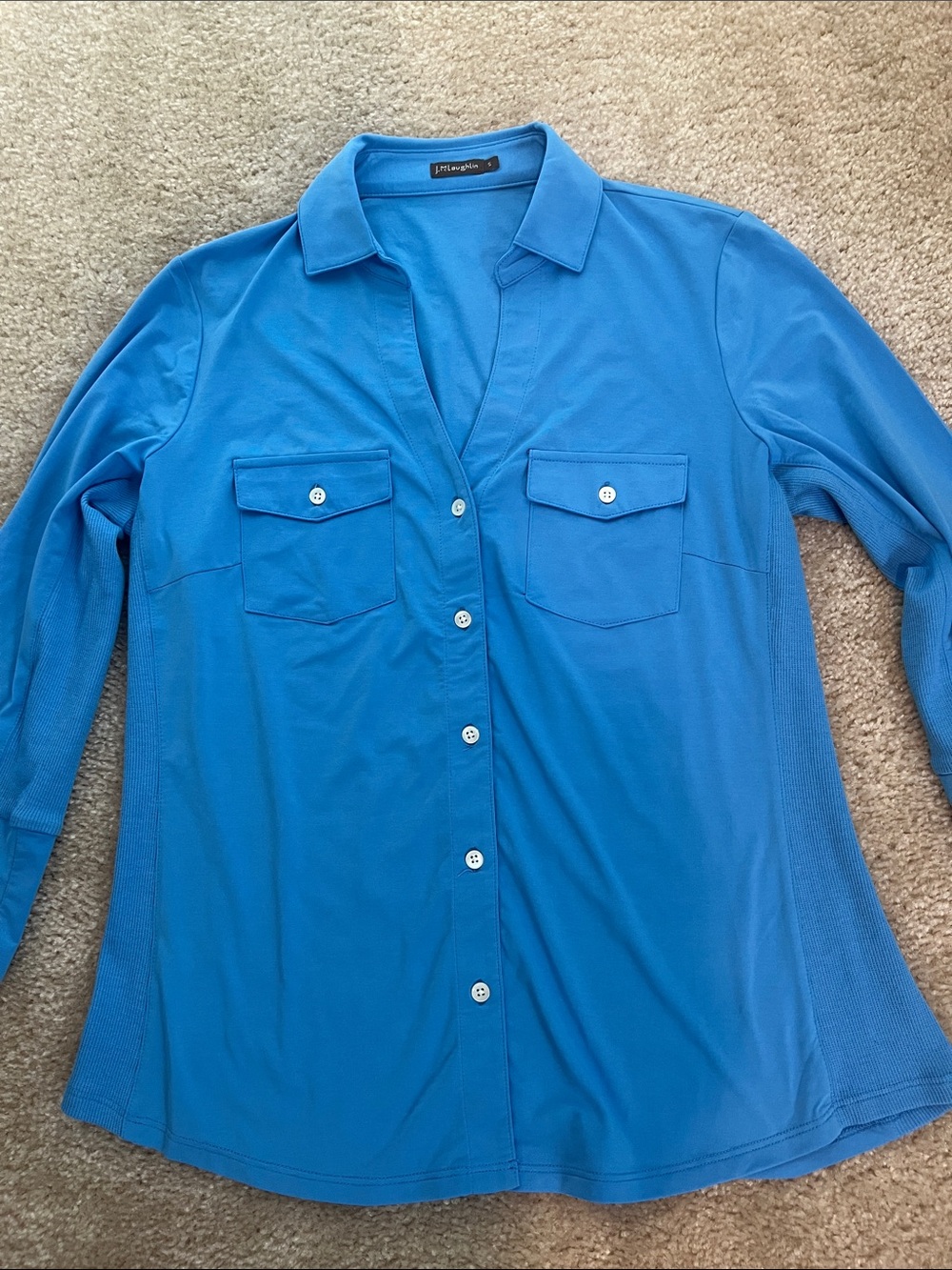 J McLaughlin Bright Blue Button-Front Shirt